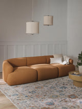 Modern Üçlü Koltuk Açık Kahve Bukle