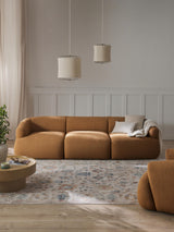 Modern Üçlü Koltuk Açık Kahve Bukle