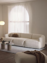 Modern Üçlü Koltuk Kırık Beyaz Bukle