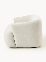 Modern Üçlü Koltuk Kırık Beyaz Dokuma Kadife