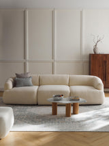 Modern Üçlü Koltuk Kırık Beyaz Teddy