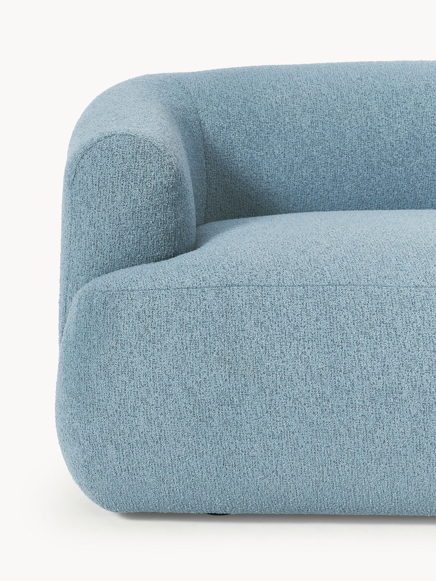 Modern Üçlü Koltuk Mavi Bukle