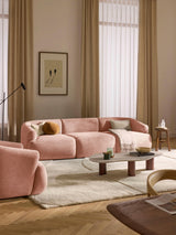 Modern Üçlü Koltuk Şeftali Dokuma Kadife