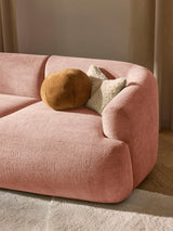 Modern Üçlü Koltuk Şeftali Dokuma Kadife