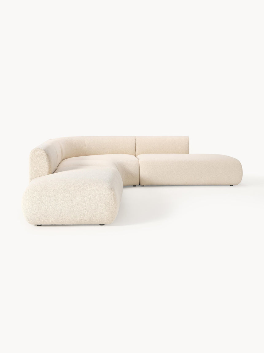 Modern Ultra Köşe Koltuk Açık Bej Bukle