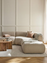 Modern Ultra Köşe Koltuk Bej Dokuma Kumaş