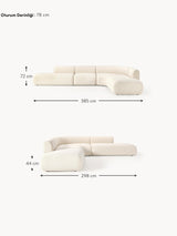 Modern Ultra Köşe Koltuk Kırık Beyaz Bukle