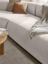 Modern Ultra Köşe Koltuk Kırık Beyaz Dokuma Kumaş