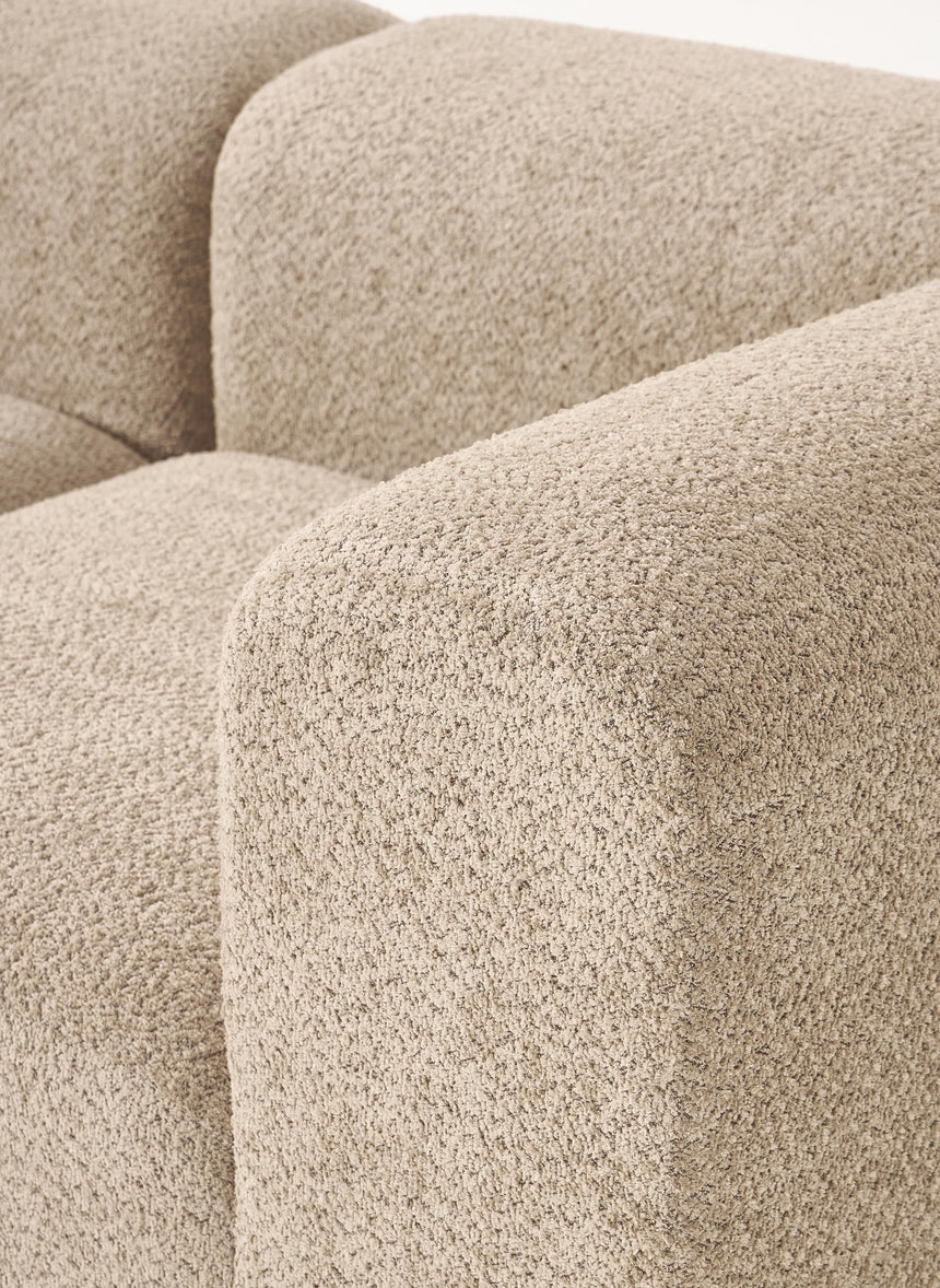 Moka Köşe Koltuk Bej Teddy Açık Kayın