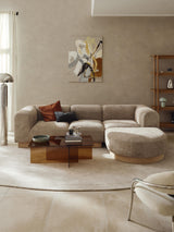 Moka Köşe Koltuk Bej Teddy Açık Kayın