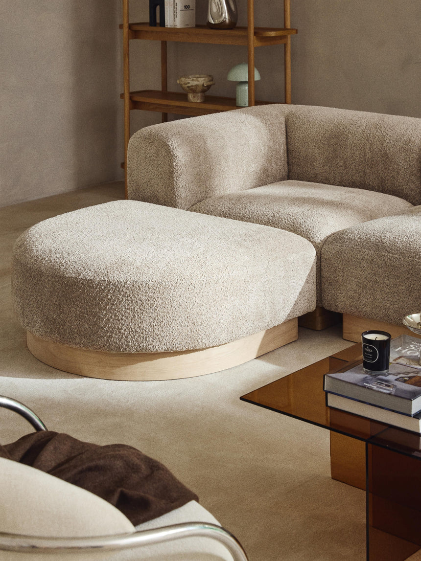 Moka Köşe Koltuk Bej Teddy Açık Kayın