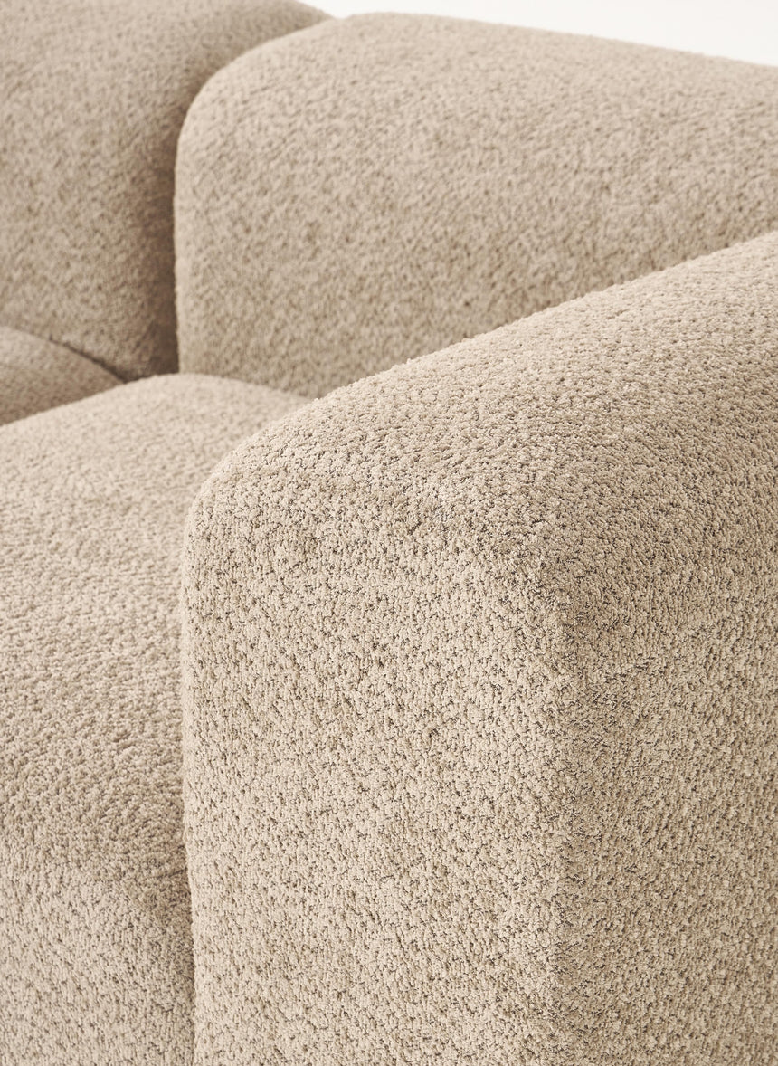 Moka Köşe Koltuk Bej Teddy Koyu Kayın