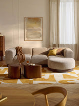 Moka Köşe Koltuk Bej Teddy Koyu Kayın