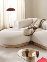 Moka Köşe Koltuk Kırık Beyaz Teddy Açık Kayın