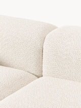 Moka Köşe Koltuk Kırık Beyaz Teddy Koyu Kayın