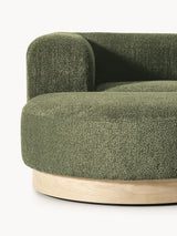 Moka Köşe Koltuk Yeşil Teddy Açık Kayın