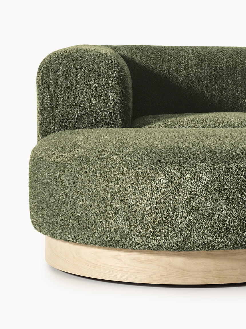 Moka Köşe Koltuk Yeşil Teddy Açık Kayın