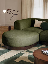 Moka Köşe Koltuk Yeşil Teddy Koyu Kayın