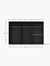 Mon Altı Kapılı Modül Gardırop Siyah