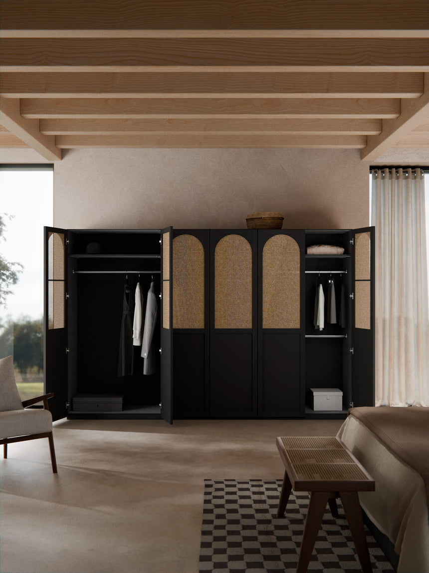 Mon Altı Kapılı Modül Gardırop Siyah