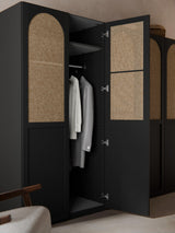 Mon Altı Kapılı Modül Gardırop Siyah