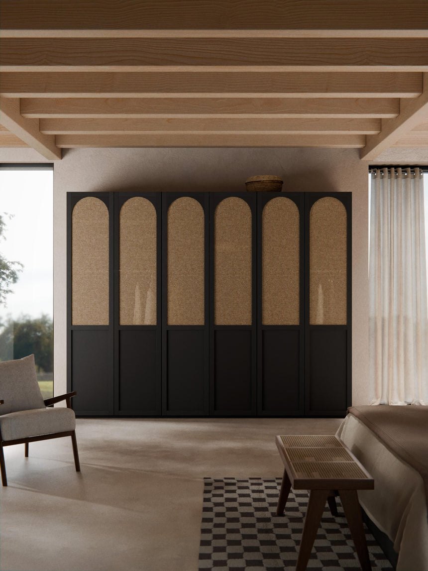 Mon Altı Kapılı Modül Gardırop Siyah