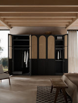 Mon Altı Kapılı Modül Gardırop Siyah