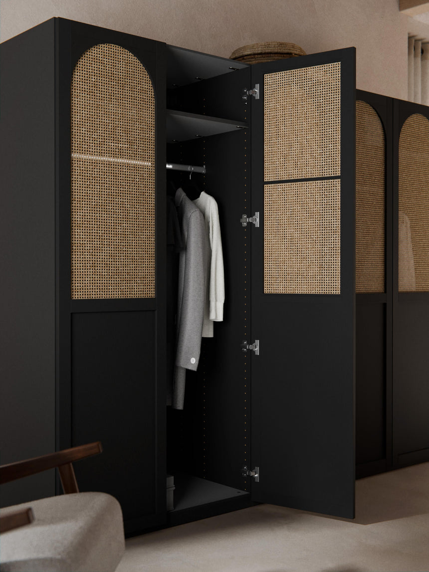 Mon Beş Kapılı Modül Gardırop Siyah