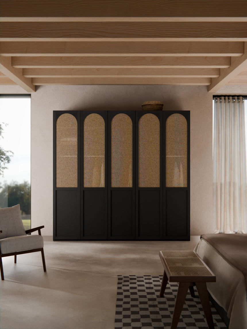 Mon Beş Kapılı Modül Gardırop Siyah