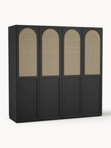 Mon Dört Kapılı Modül Gardırop Siyah