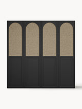 Mon Dört Kapılı Modül Gardırop Siyah