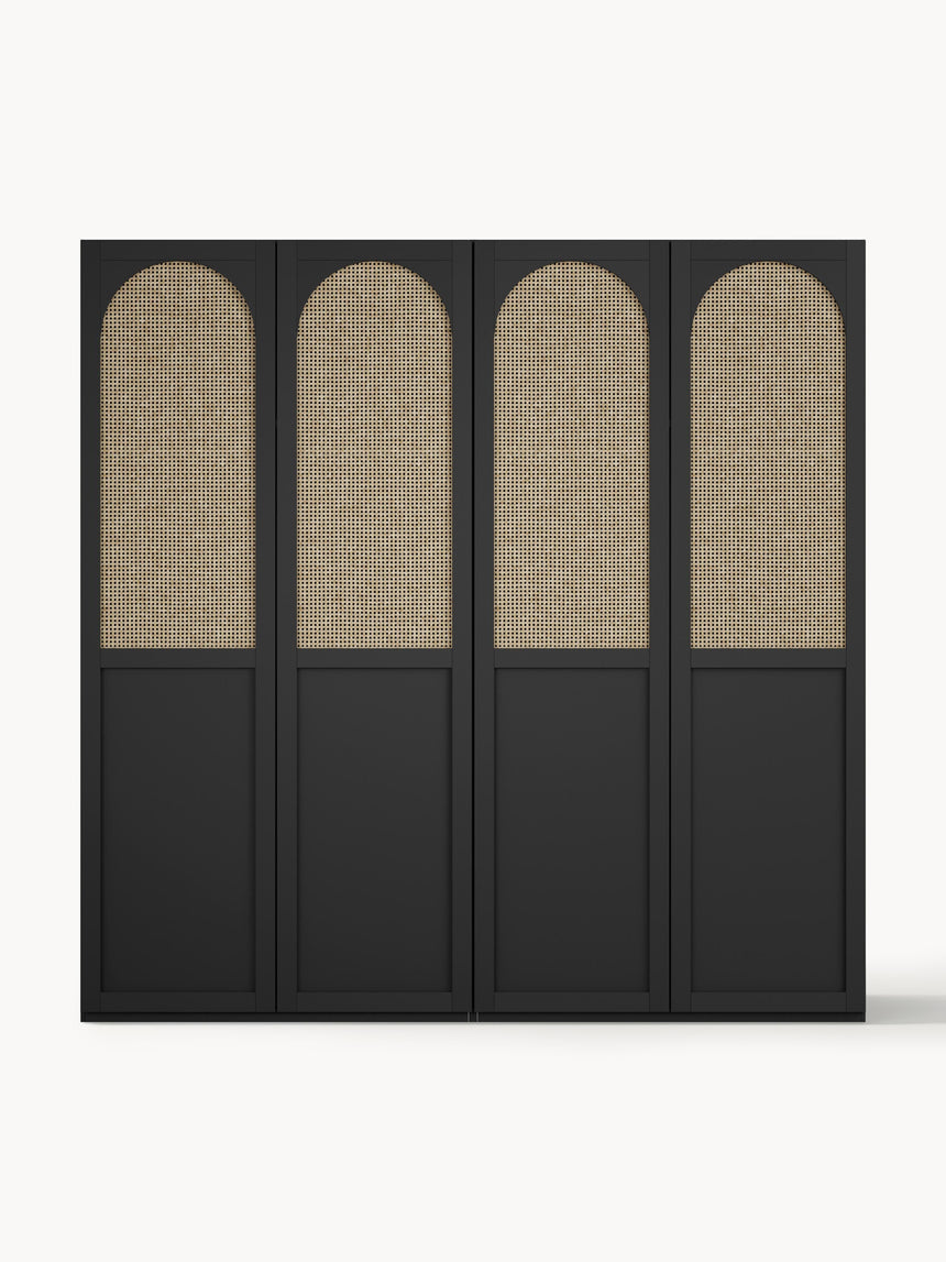 Mon Dört Kapılı Modül Gardırop Siyah