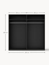 Mon Dört Kapılı Modül Gardırop Siyah