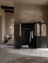 Mon Dört Kapılı Modül Gardırop Siyah