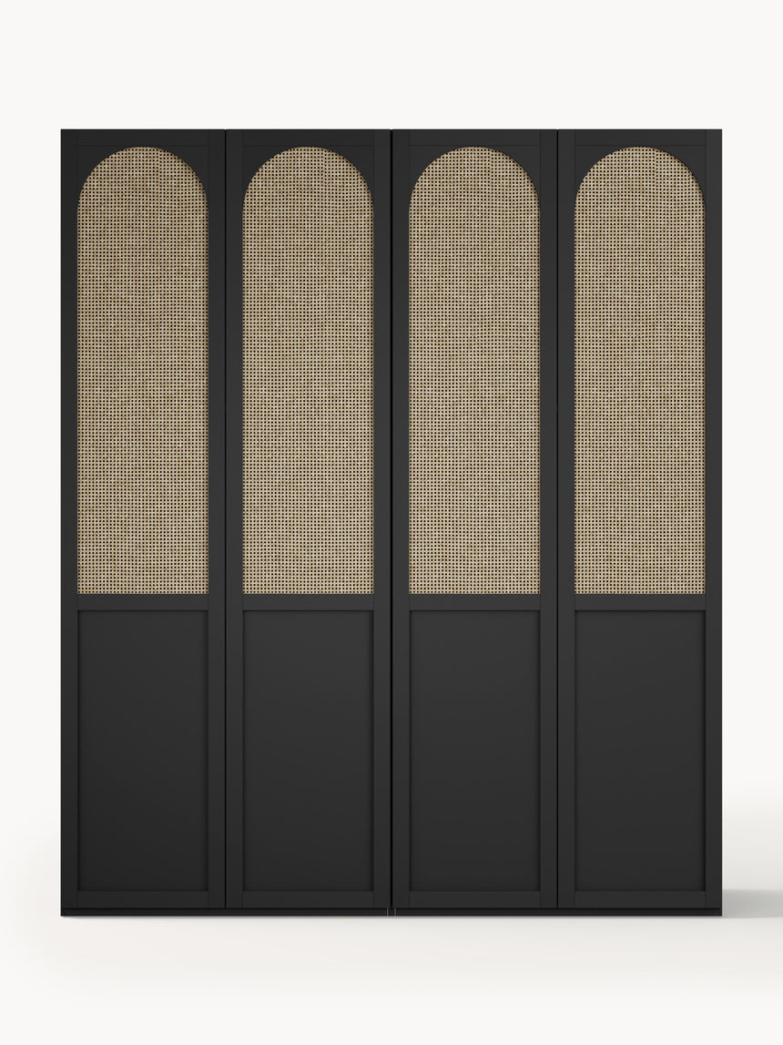 Mon Dört Kapılı Modül Gardırop Siyah