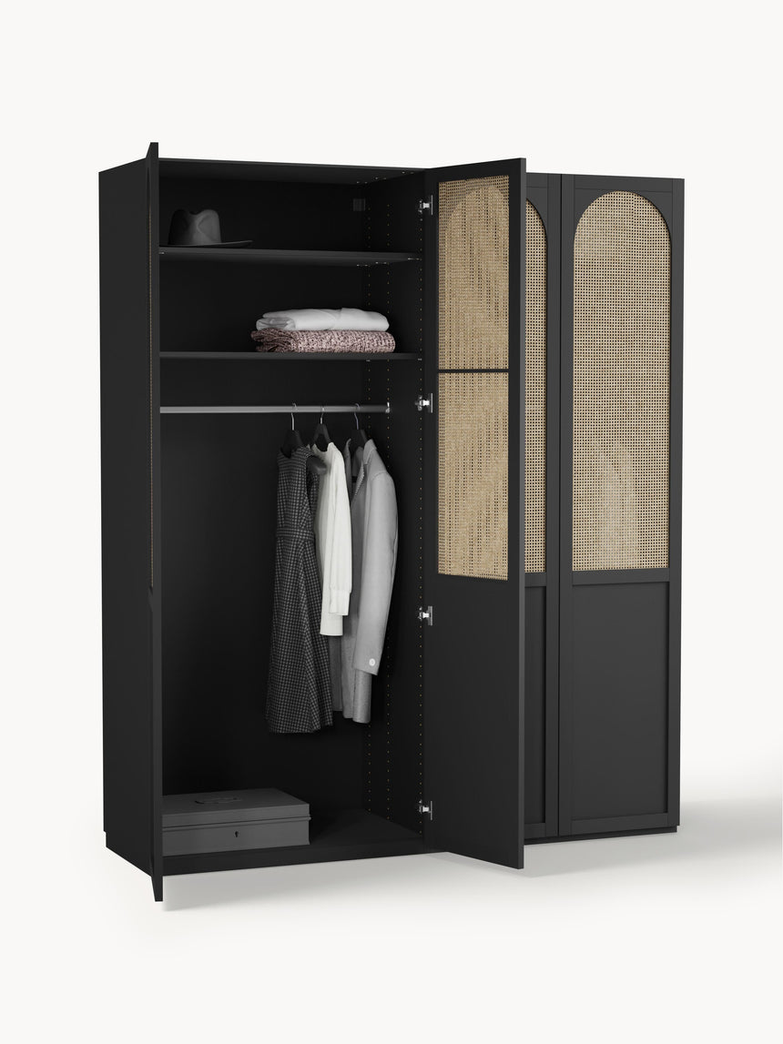 Mon Dört Kapılı Modül Gardırop Siyah