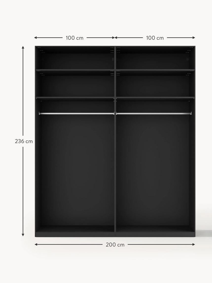 Mon Dört Kapılı Modül Gardırop Siyah