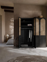 Mon Dört Kapılı Modül Gardırop Siyah