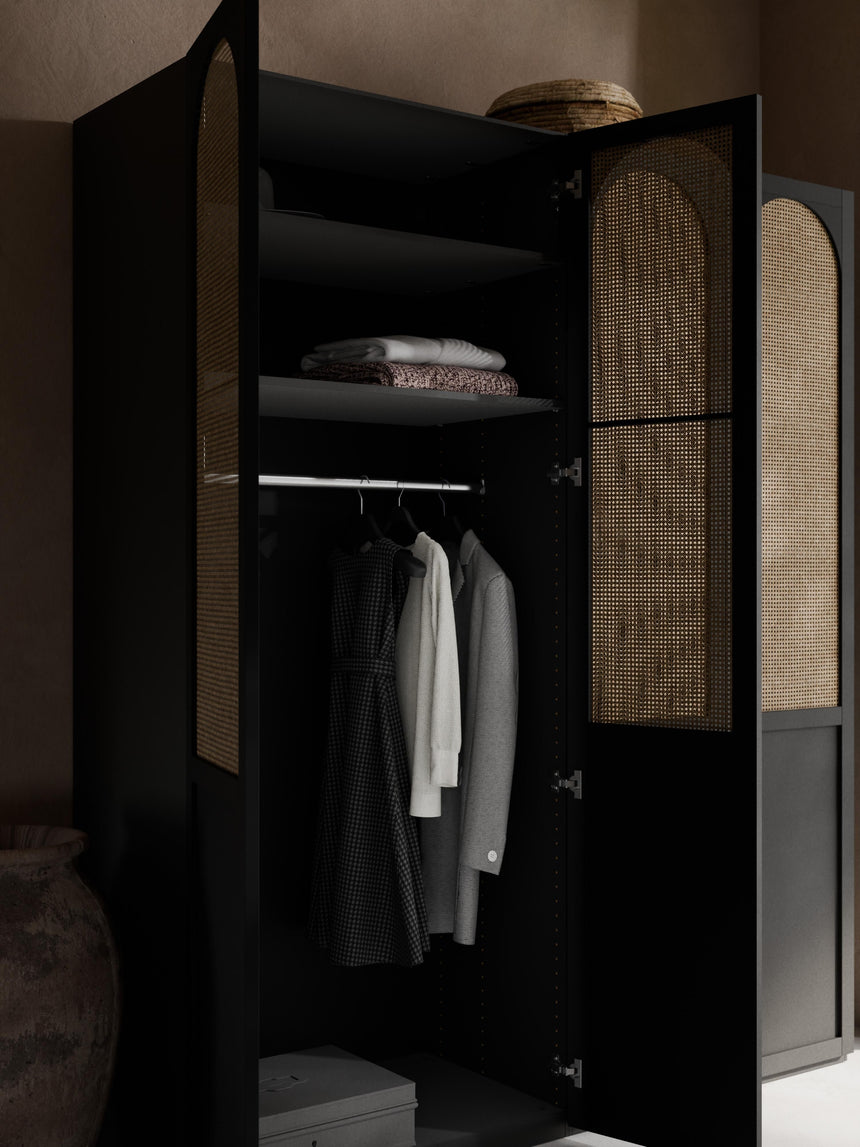 Mon Dört Kapılı Modül Gardırop Siyah