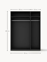 Mon Üç Kapılı Modül Gardırop Siyah