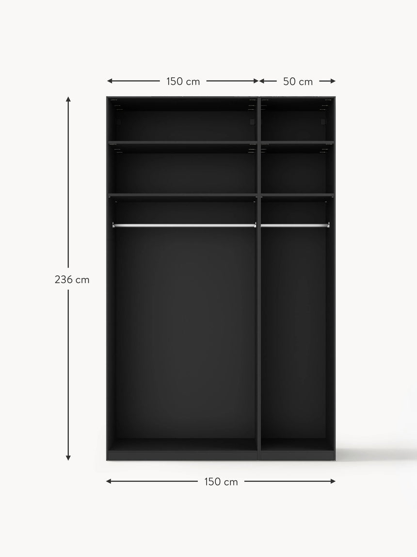 Mon Üç Kapılı Modül Gardırop Siyah