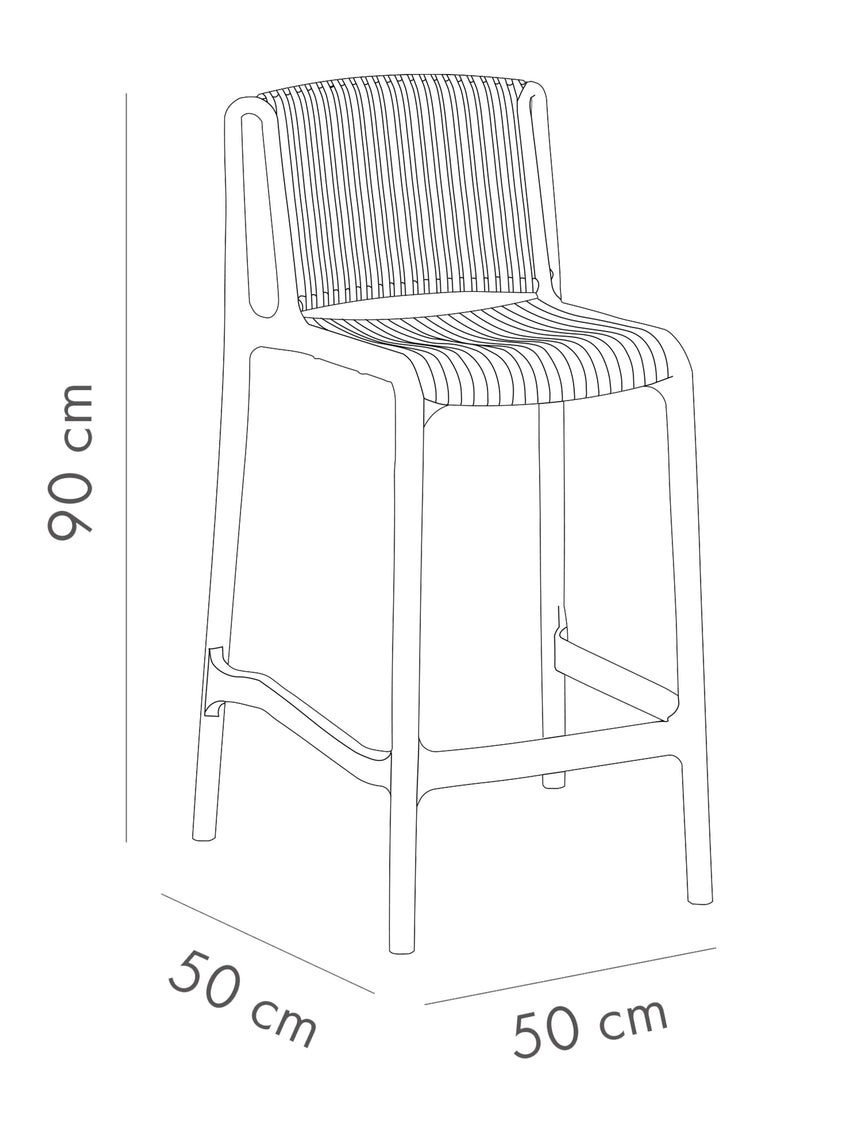 Nes Polipropilen Bar Sandalyesi Beyaz