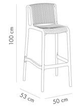 Nes Polipropilen Bar Sandalyesi Beyaz