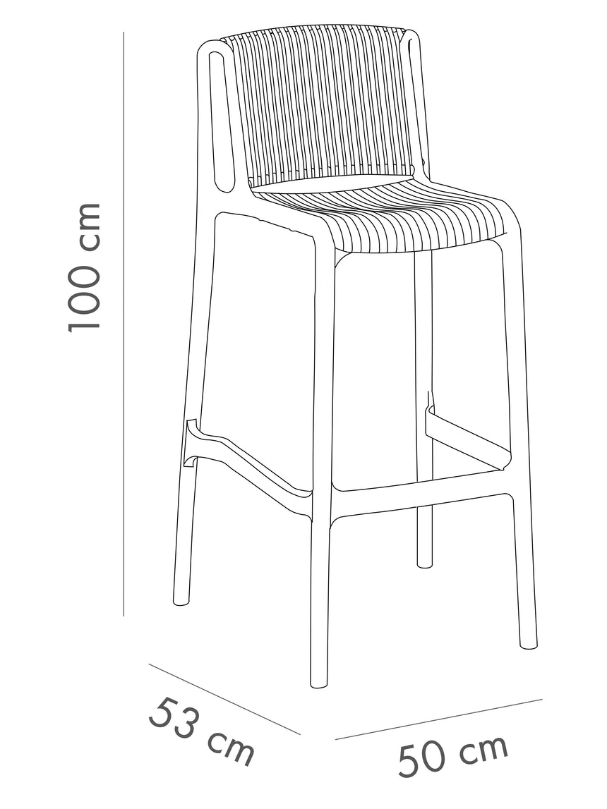 Nes Polipropilen Bar Sandalyesi Beyaz