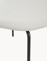 Omada Kırık Beyaz Keten Kumaş Döşemeli Ahşap Sandalye Siyah