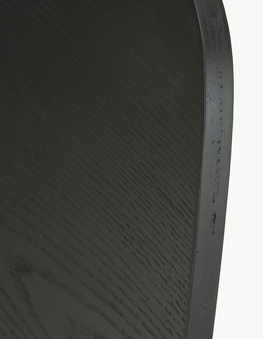 Omada Kırık Beyaz Keten Kumaş Döşemeli Ahşap Sandalye Siyah