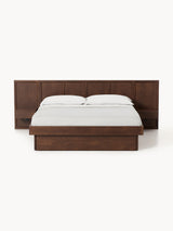 Otel Çift Kişilik Ahşap Karyola Ceviz