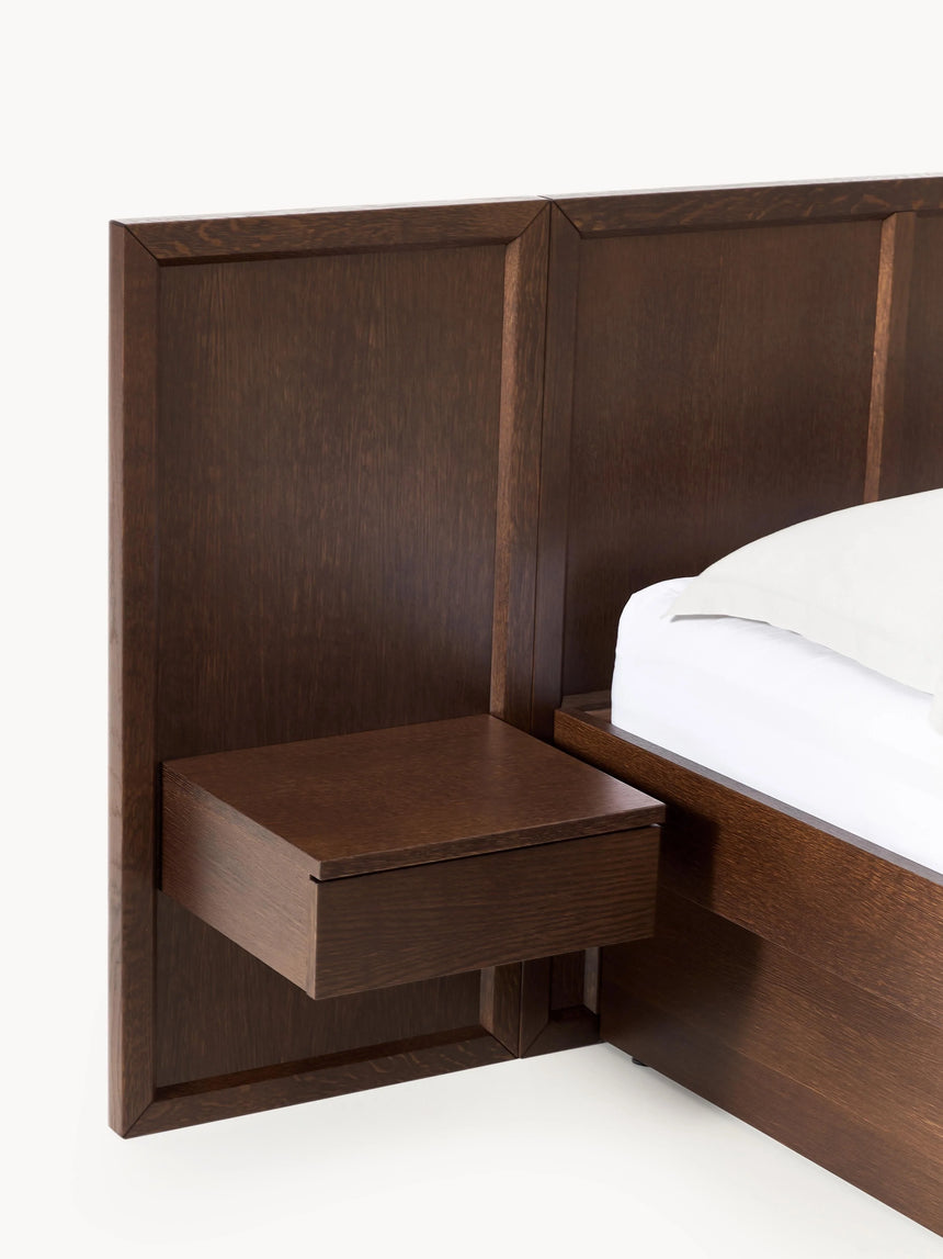 Otel Çift Kişilik Ahşap Karyola Ceviz