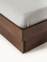 Otel Çift Kişilik Ahşap Karyola Ceviz