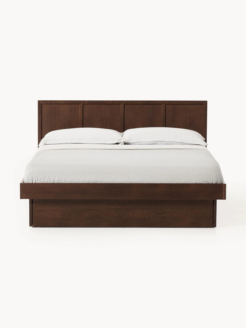 Otel Çift Kişilik Ahşap Karyola Ceviz